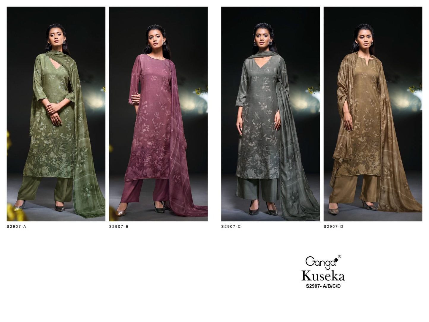 Kuseka 2907 Ganga Premium Wool Plazzo Style Suits Supplier