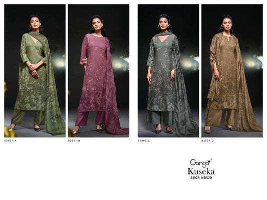 Kuseka 2907 Ganga Premium Wool Plazzo Style Suits Supplier