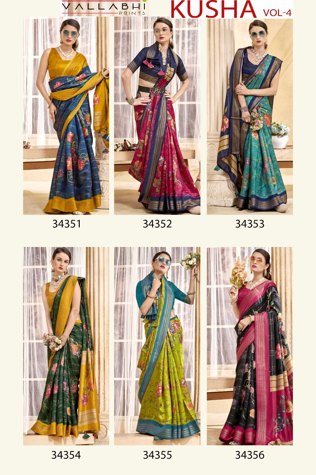 Kusha Vol 4 Vallabhi Prints Dola Silk Sarees Supplier India