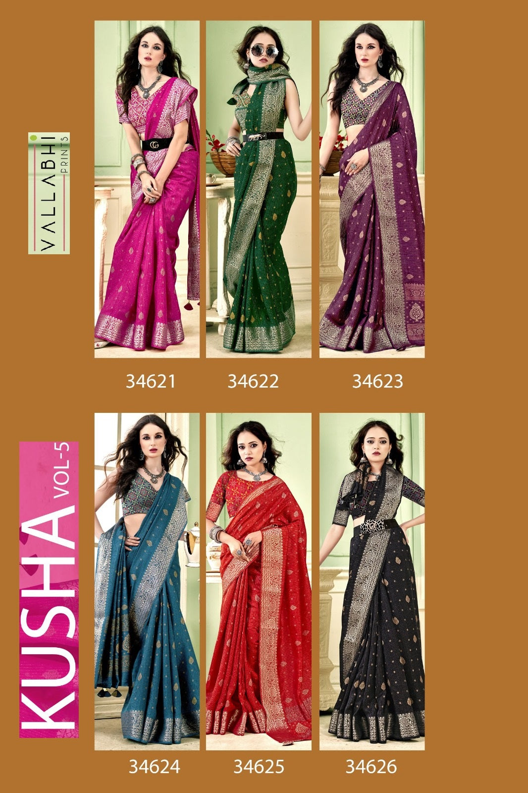 Kusha Vol 5 Vallabhi Prints Dola Silk Sarees Manufacturer India
