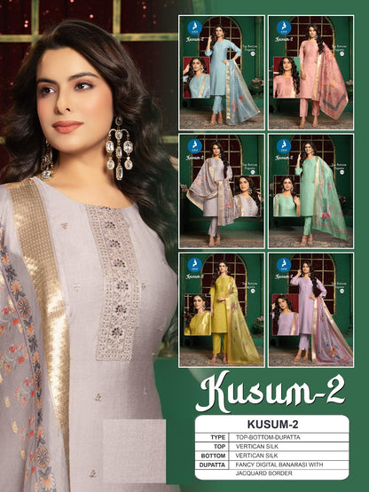 Kusum 2 Kaya Vertican Readymade Pant Style Suits Manufacturer Ahmedabad