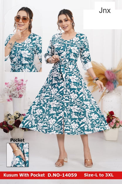 Kusum Jnx Rayon Kurti With Pocket Wholesaler Ahmedabad