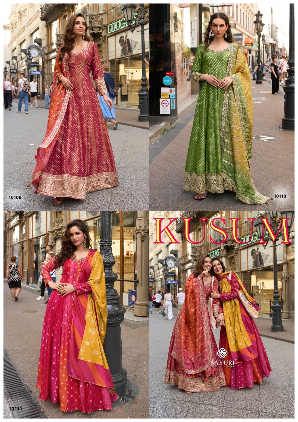 Kusum Sayuri Pure Viscose Gown Dupatta Set Supplier Ahmedabad