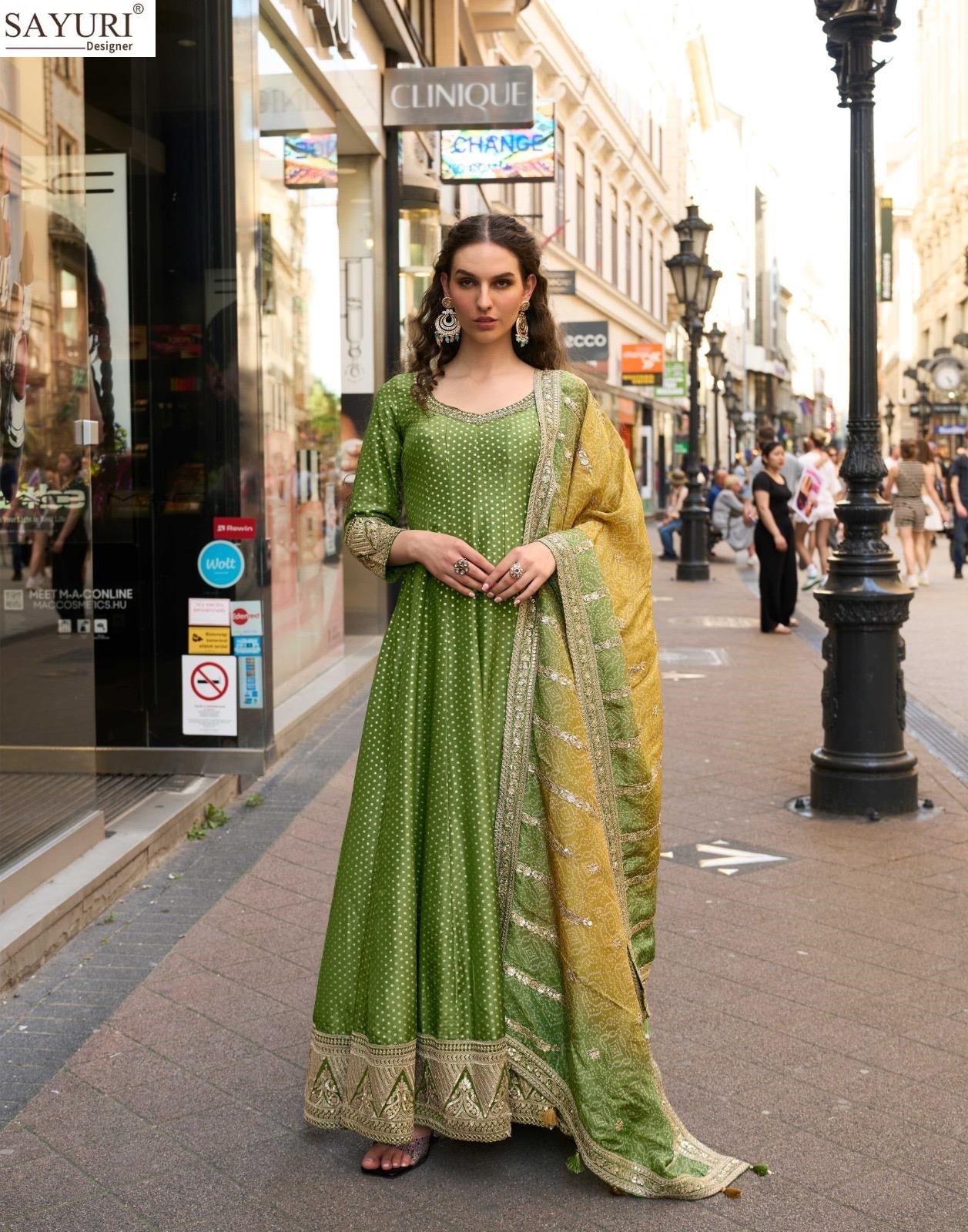 Kusum Sayuri Pure Viscose Gown Dupatta Set Supplier Ahmedabad