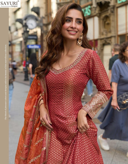 Kusum Sayuri Pure Viscose Gown Dupatta Set Supplier Ahmedabad