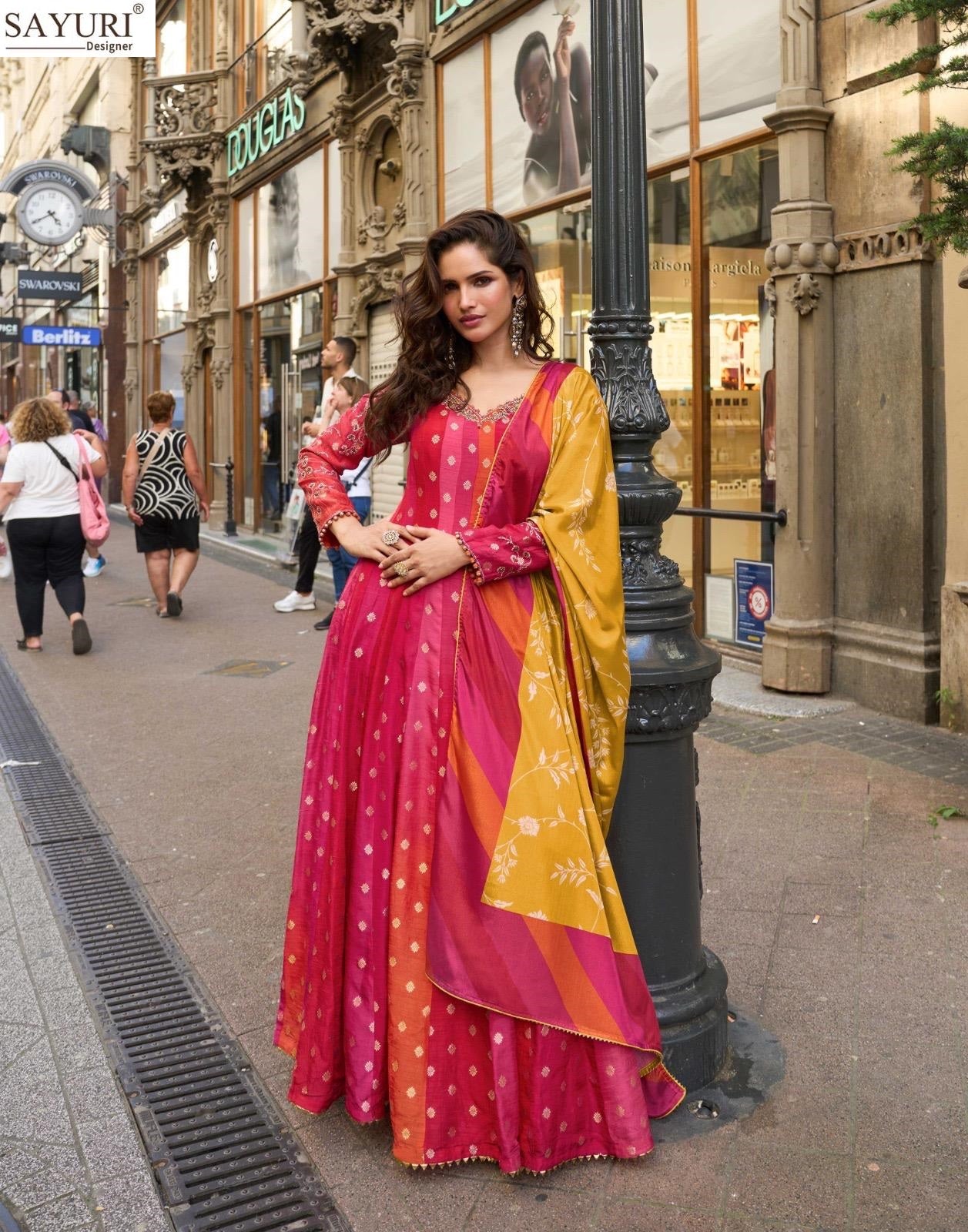 Kusum Sayuri Pure Viscose Gown Dupatta Set Supplier Ahmedabad