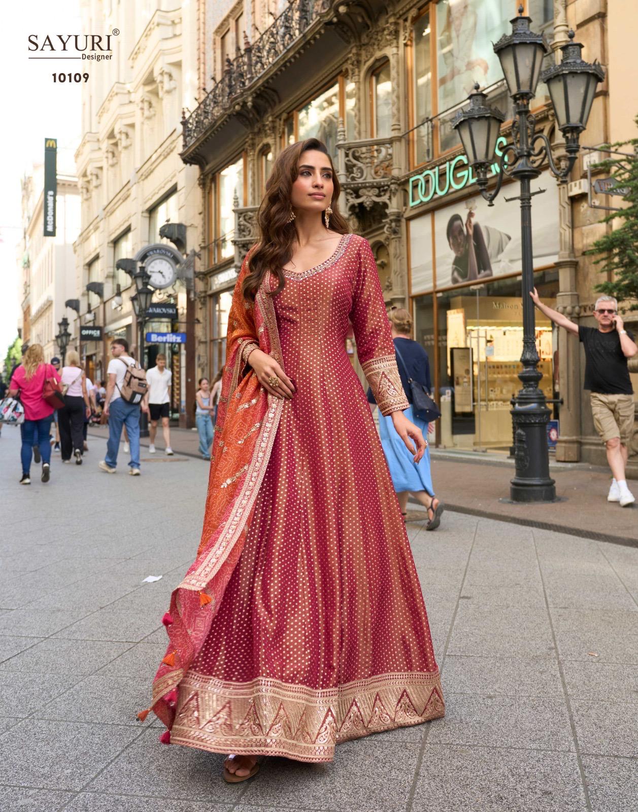 Kusum Sayuri Pure Viscose Gown Dupatta Set Supplier Ahmedabad