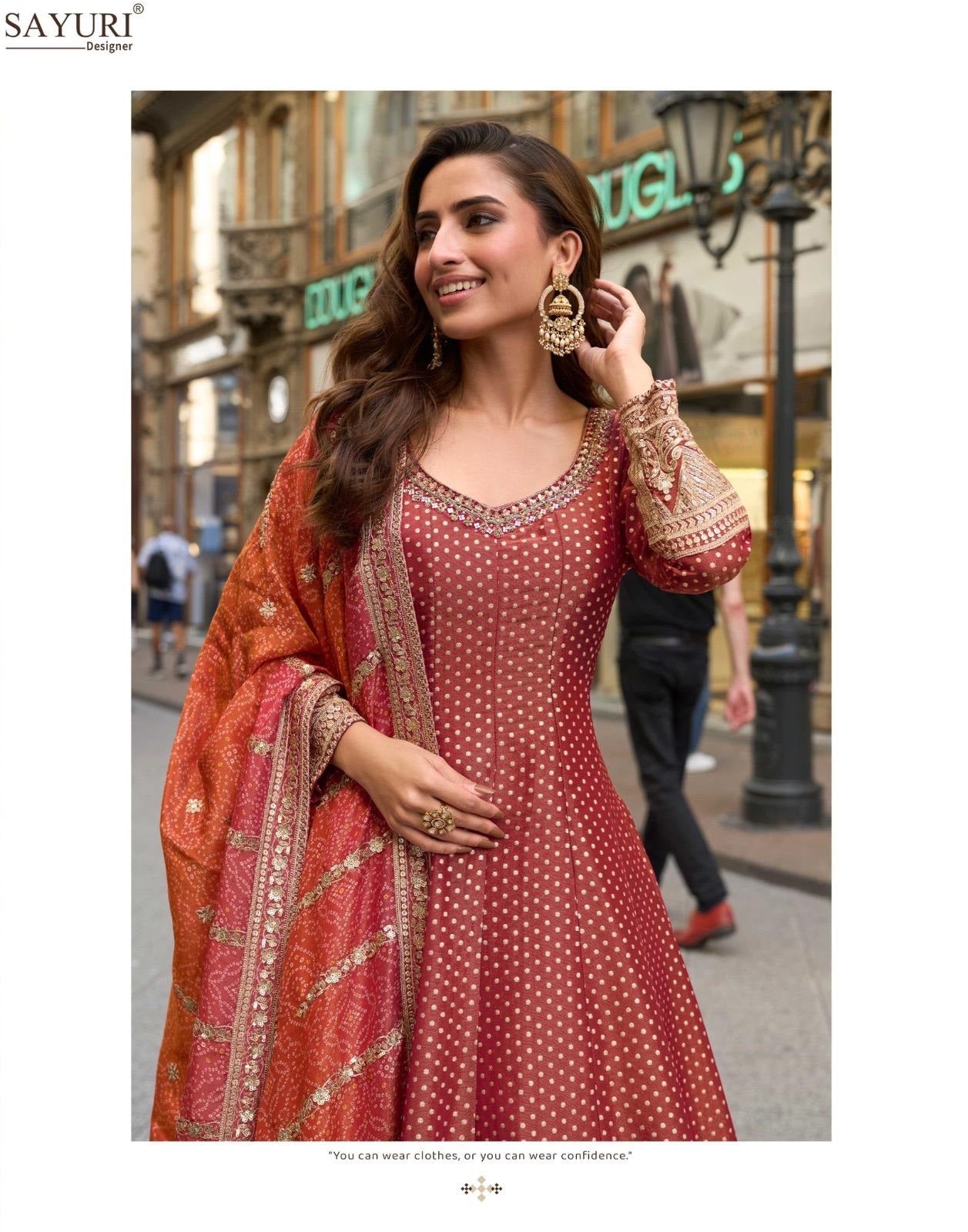 Kusum Sayuri Pure Viscose Gown Dupatta Set Supplier Ahmedabad