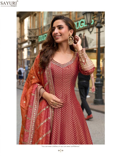 Kusum Sayuri Pure Viscose Gown Dupatta Set Supplier Ahmedabad