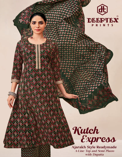 Kutch Express Deeptex Prints Cotton Readymade Anarkali Suits Wholesale Rate