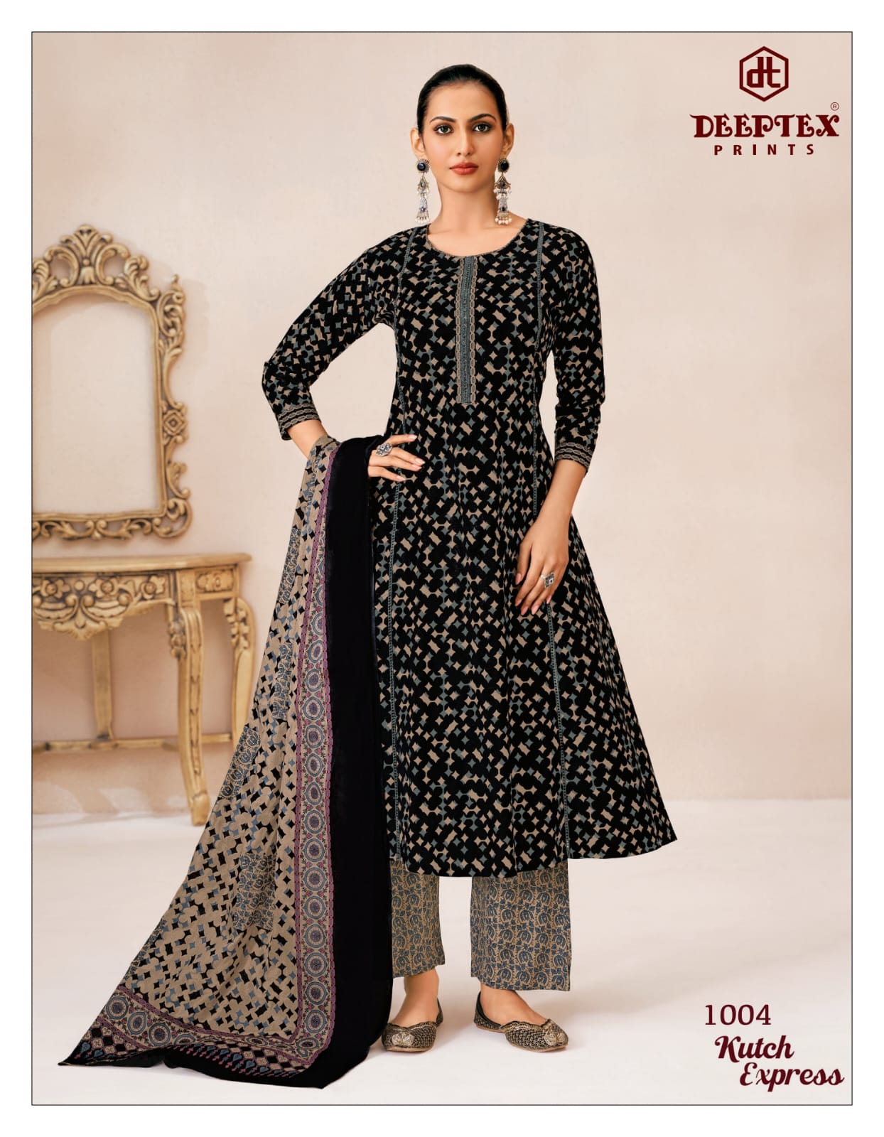 Kutch Express Deeptex Prints Cotton Readymade Anarkali Suits Wholesale Rate