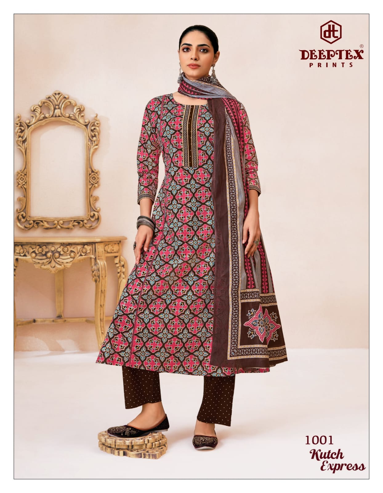 Kutch Express Deeptex Prints Cotton Readymade Anarkali Suits Wholesale Rate