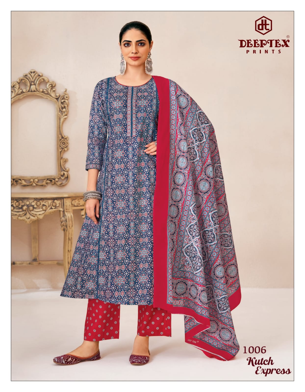 Kutch Express Deeptex Prints Cotton Readymade Anarkali Suits Wholesale Rate