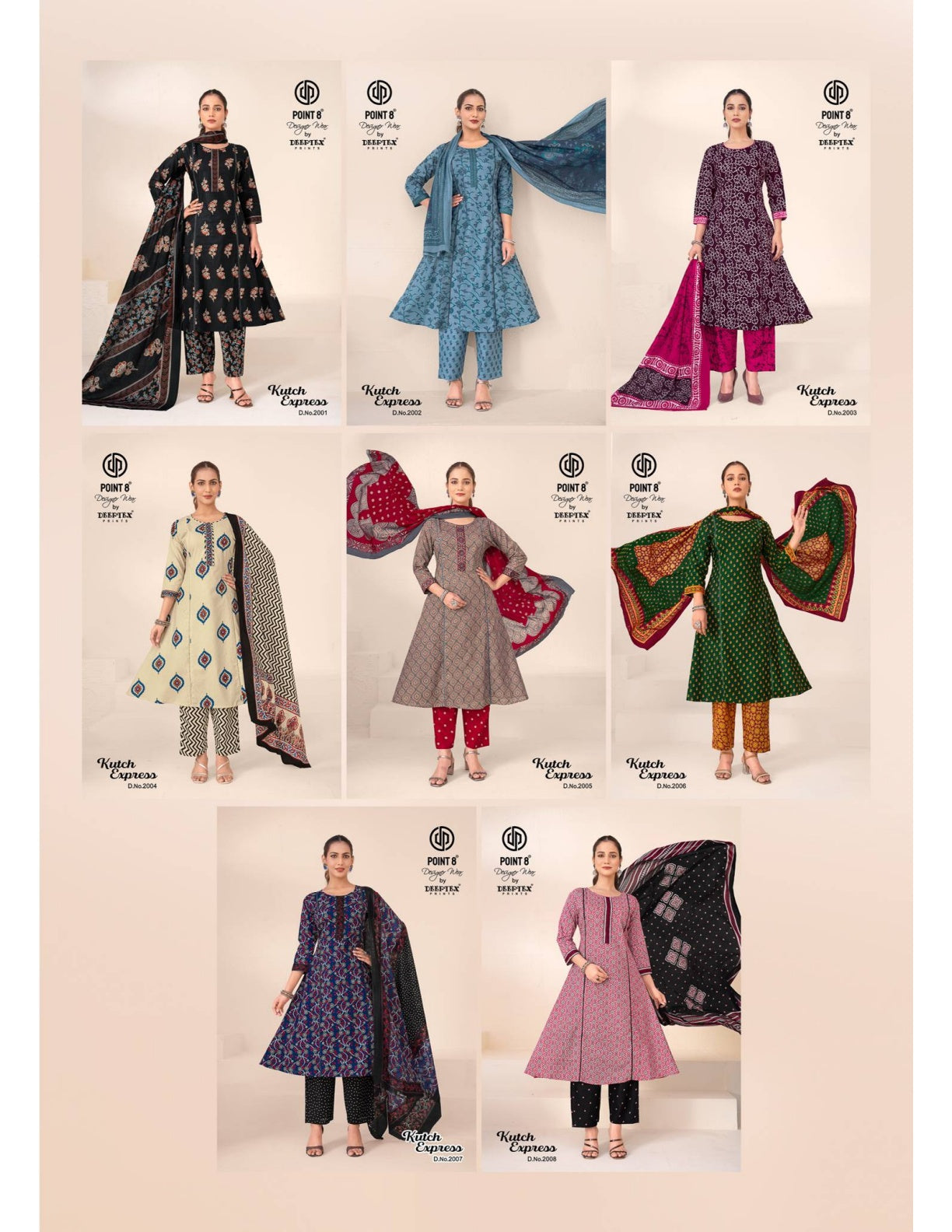 Kutch Express Vol 2 Point 8 Deeptex Prints Cotton Readymade Anarkali Suits Wholesaler India