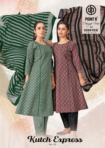 Kutch Express Vol 3 Point 8 Deeptex Prints Cotton Readymade Anarkali Suits Supplier
