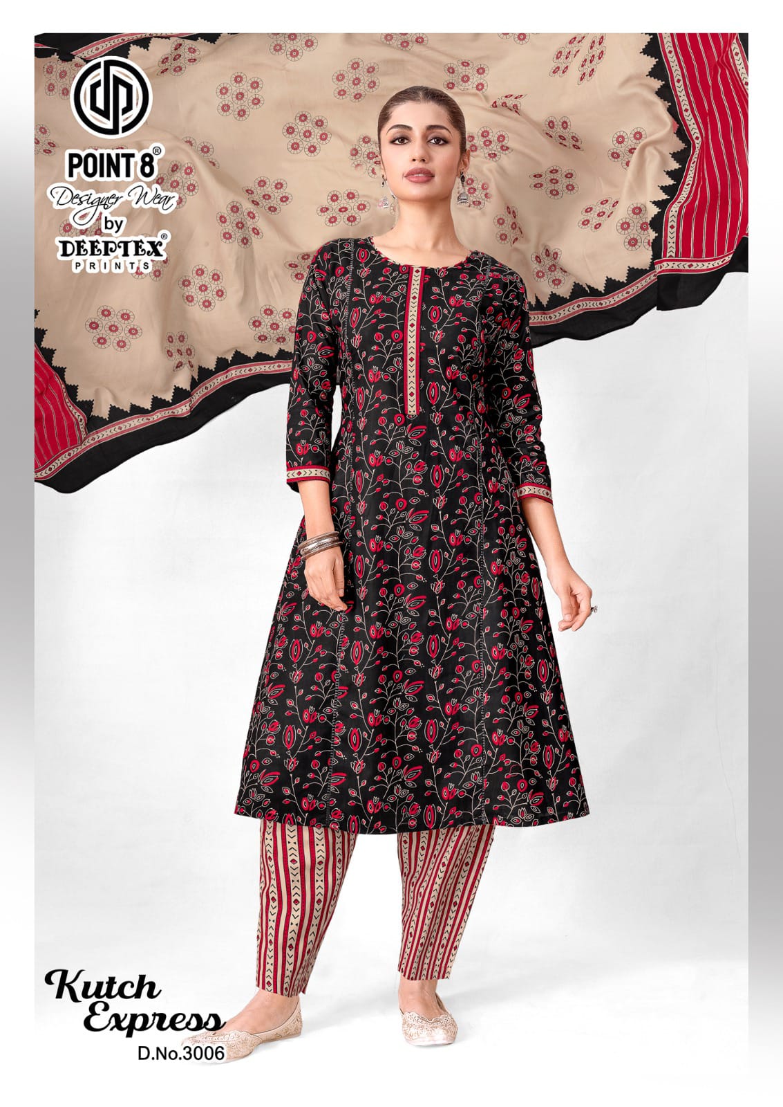 Kutch Express Vol 3 Point 8 Deeptex Prints Cotton Readymade Anarkali Suits Supplier