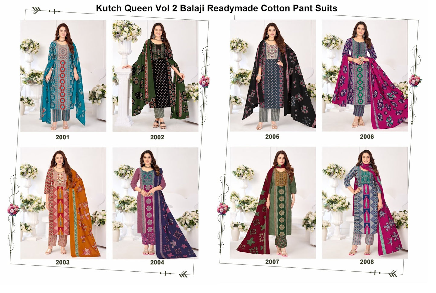 Kutch Queen Vol 2 Balaji Readymade Cotton Pant Suits Supplier Gujarat