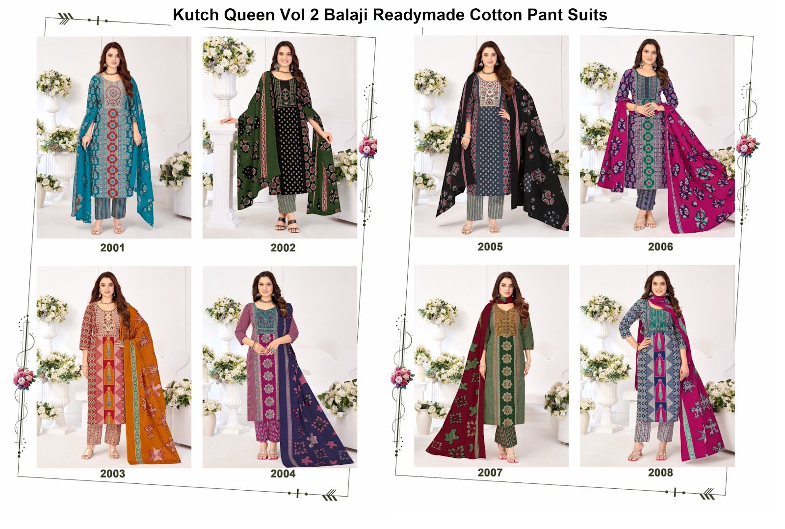 Kutch Queen Vol 2 Balaji Readymade Cotton Pant Suits Supplier Gujarat