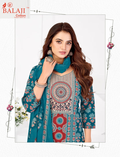 Kutch Queen Vol 2 Balaji Readymade Cotton Pant Suits Supplier Gujarat