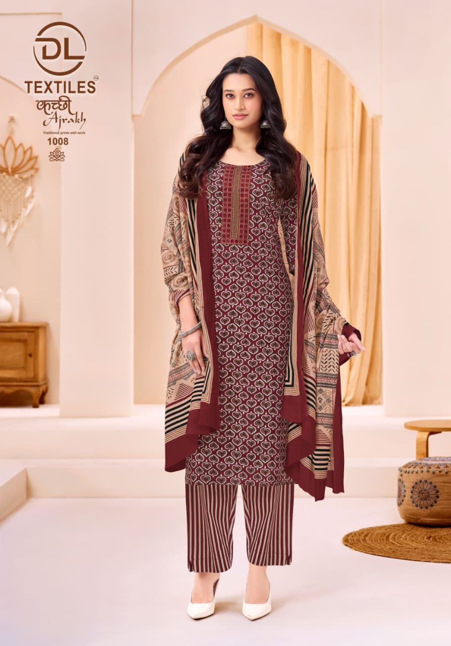 Kutchi Ajrakh Dl Readymade Cotton Pant Suits Manufacturer Ahmedabad