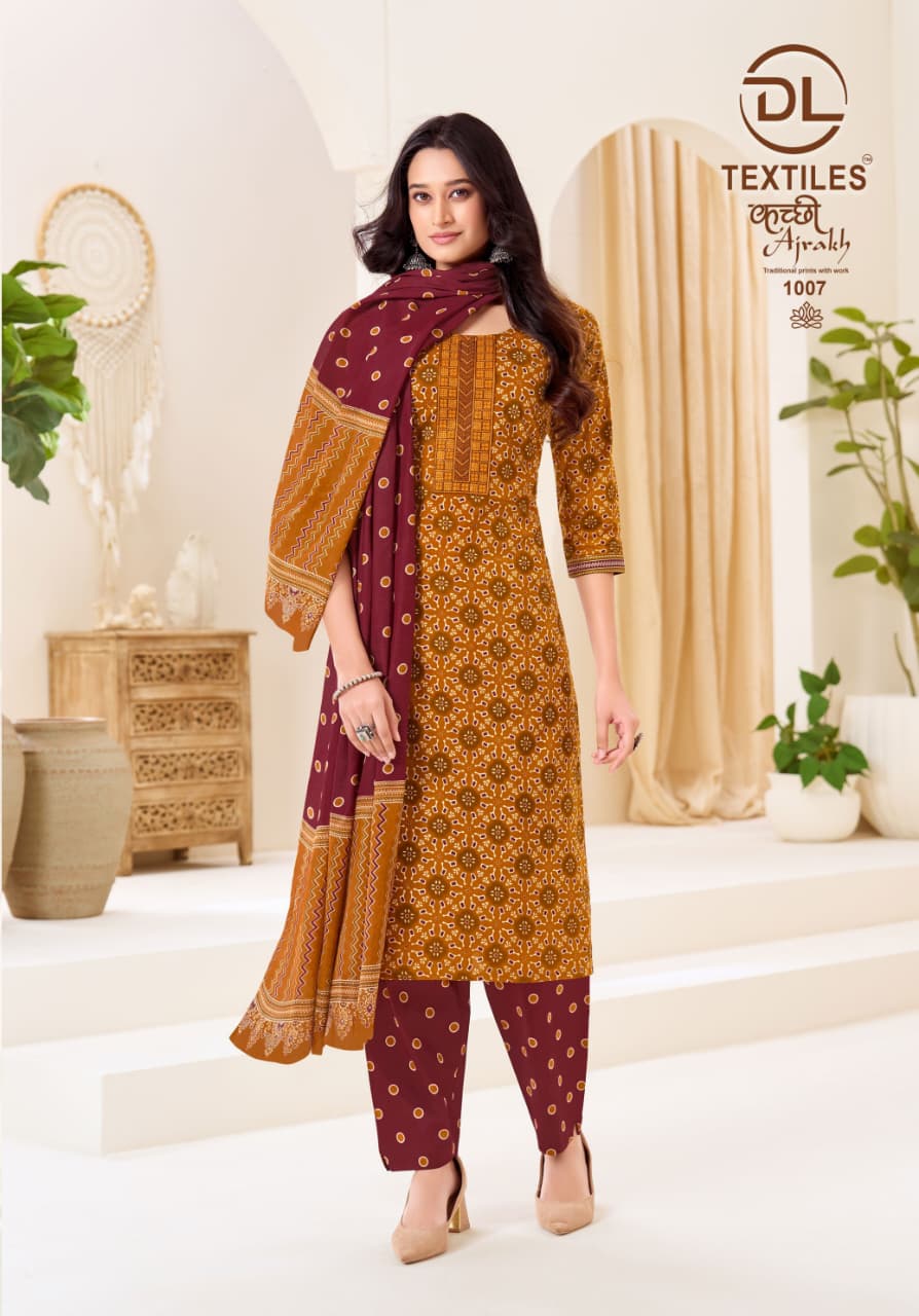 Kutchi Ajrakh Dl Readymade Cotton Pant Suits Manufacturer Ahmedabad