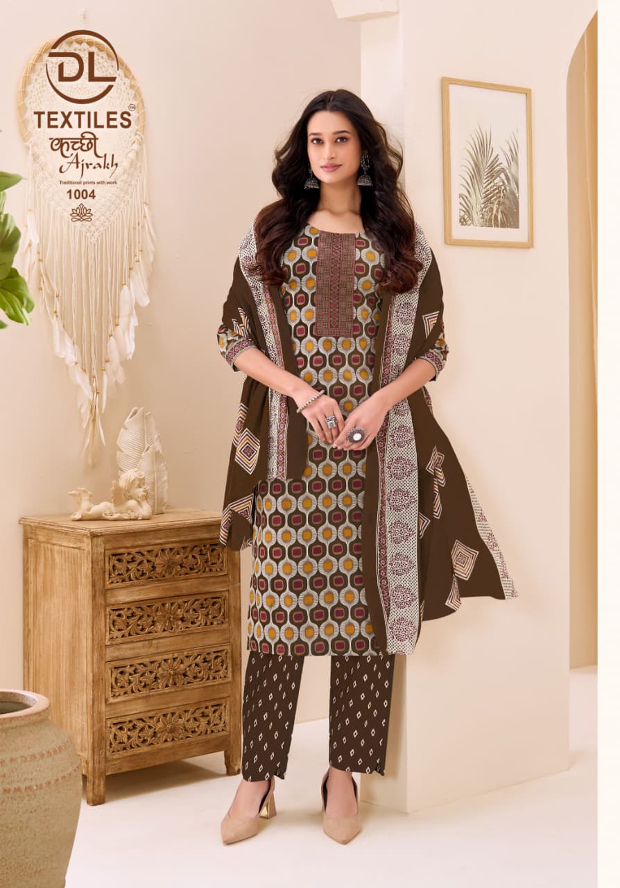 Kutchi Ajrakh Dl Readymade Cotton Pant Suits Manufacturer Ahmedabad