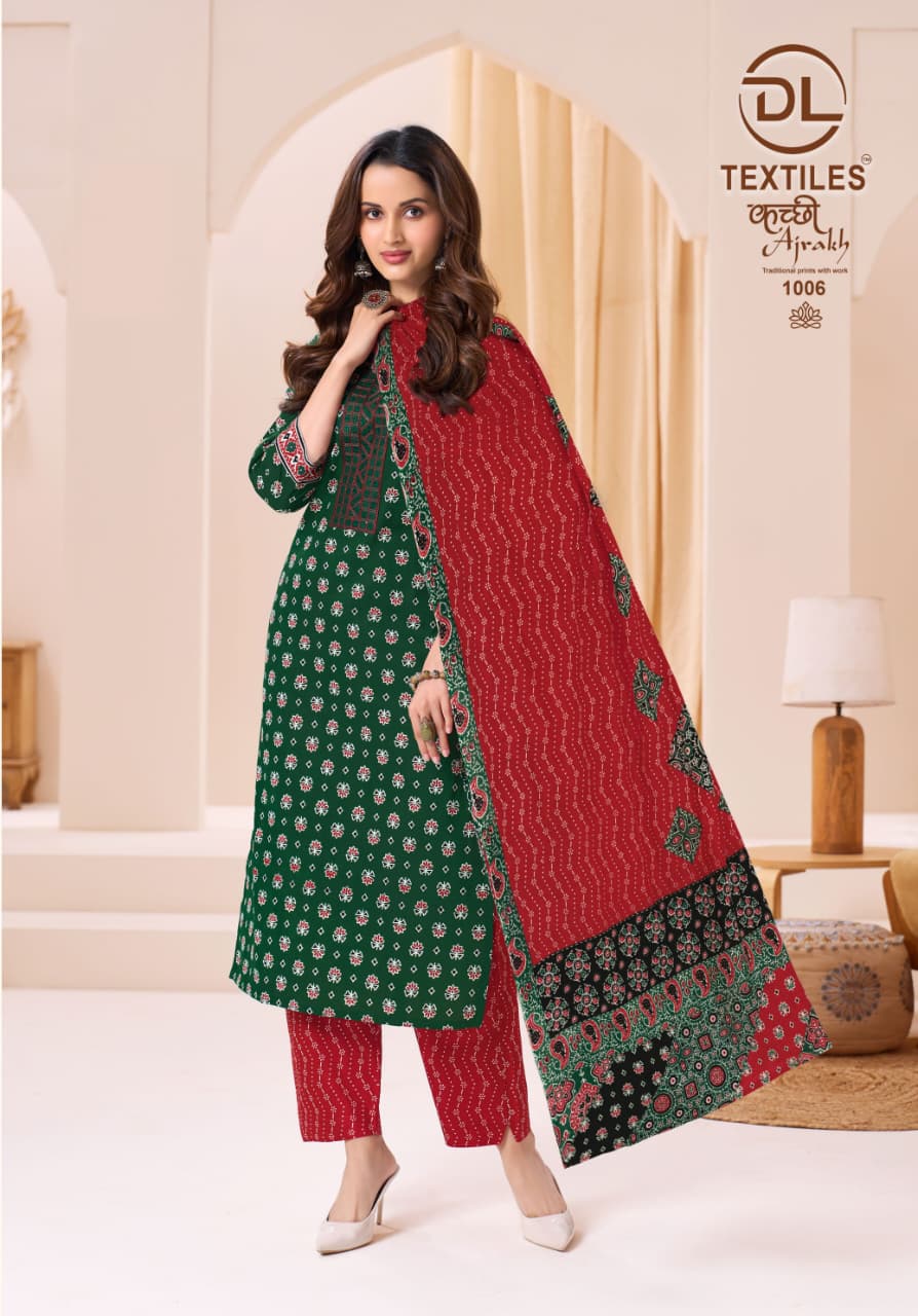 Kutchi Ajrakh Dl Readymade Cotton Pant Suits Manufacturer Ahmedabad