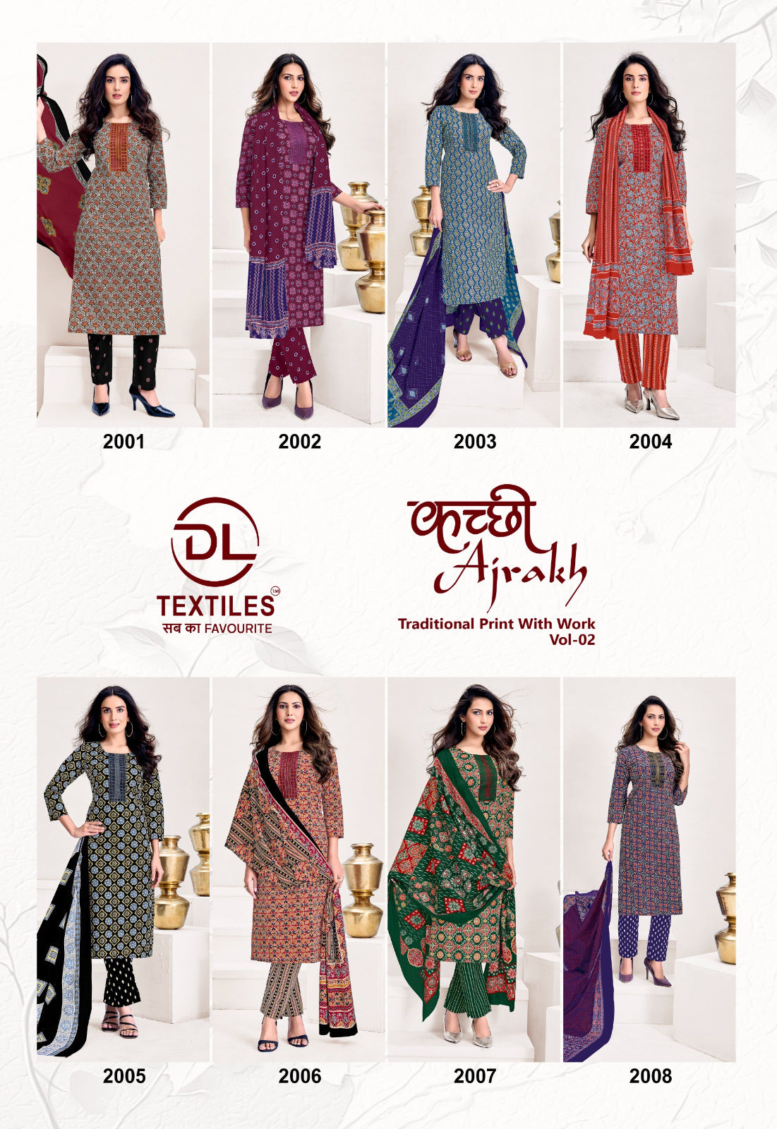 Kutchi Ajrakh Vol 2 Dl Readymade Cotton Pant Suits Supplier India