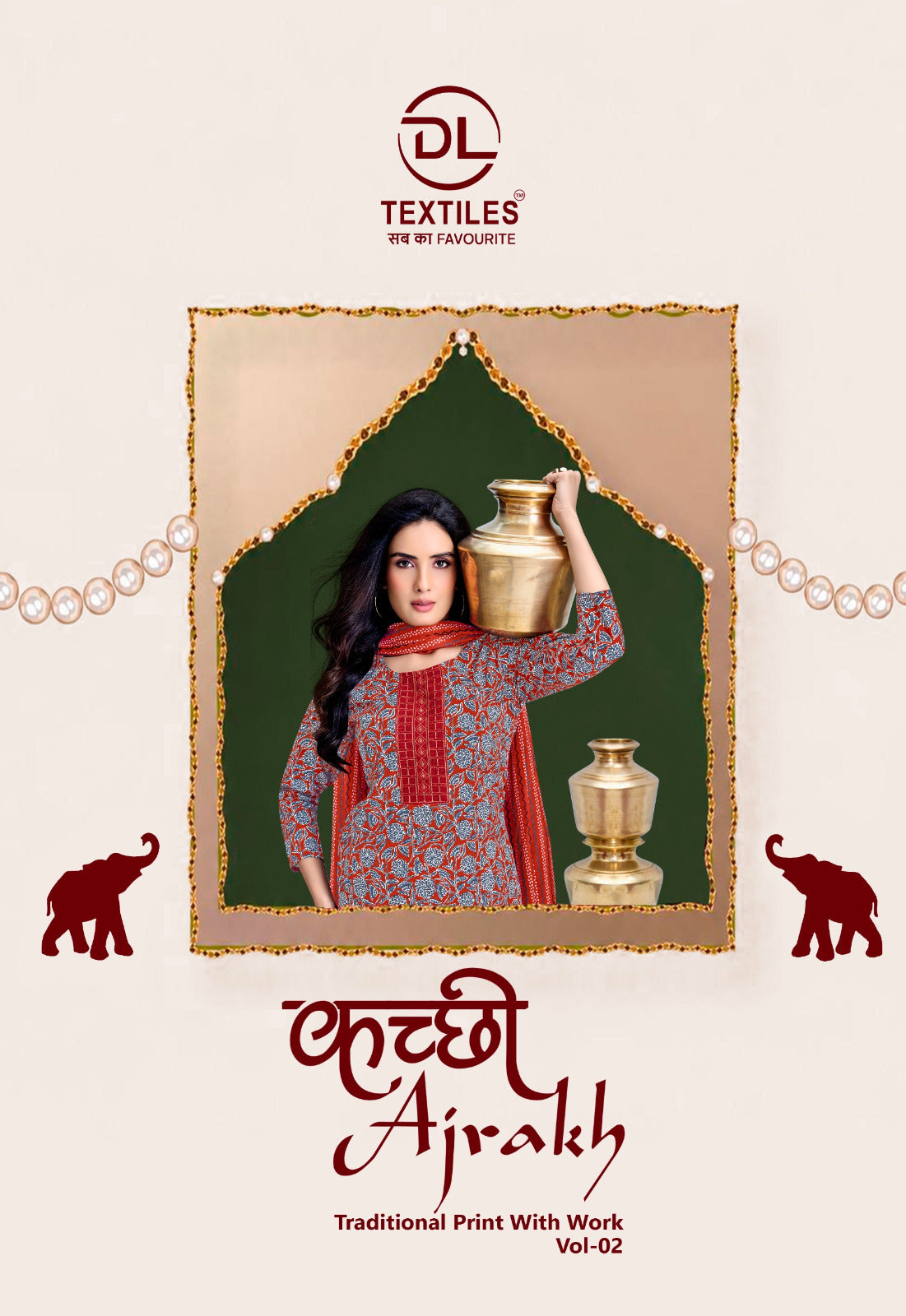 Kutchi Ajrakh Vol 2 Dl Readymade Cotton Pant Suits Supplier India