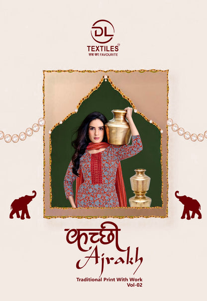 Kutchi Ajrakh Vol 2 Dl Readymade Cotton Pant Suits Supplier India