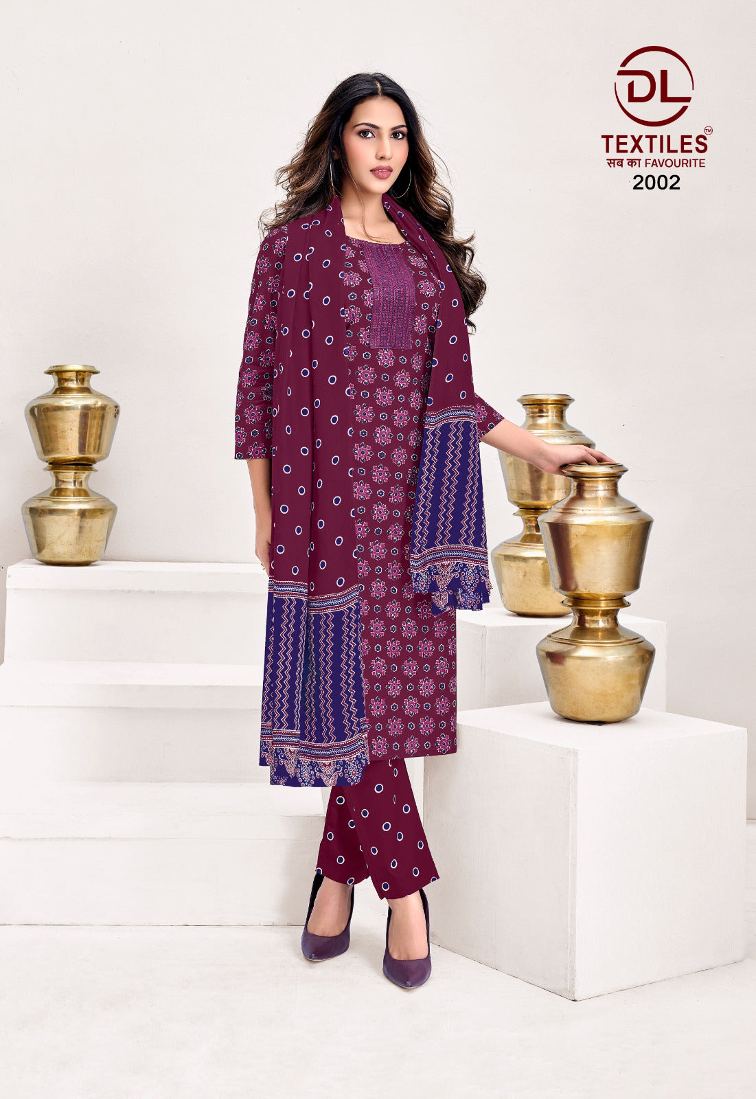 Kutchi Ajrakh Vol 2 Dl Readymade Cotton Pant Suits Supplier India