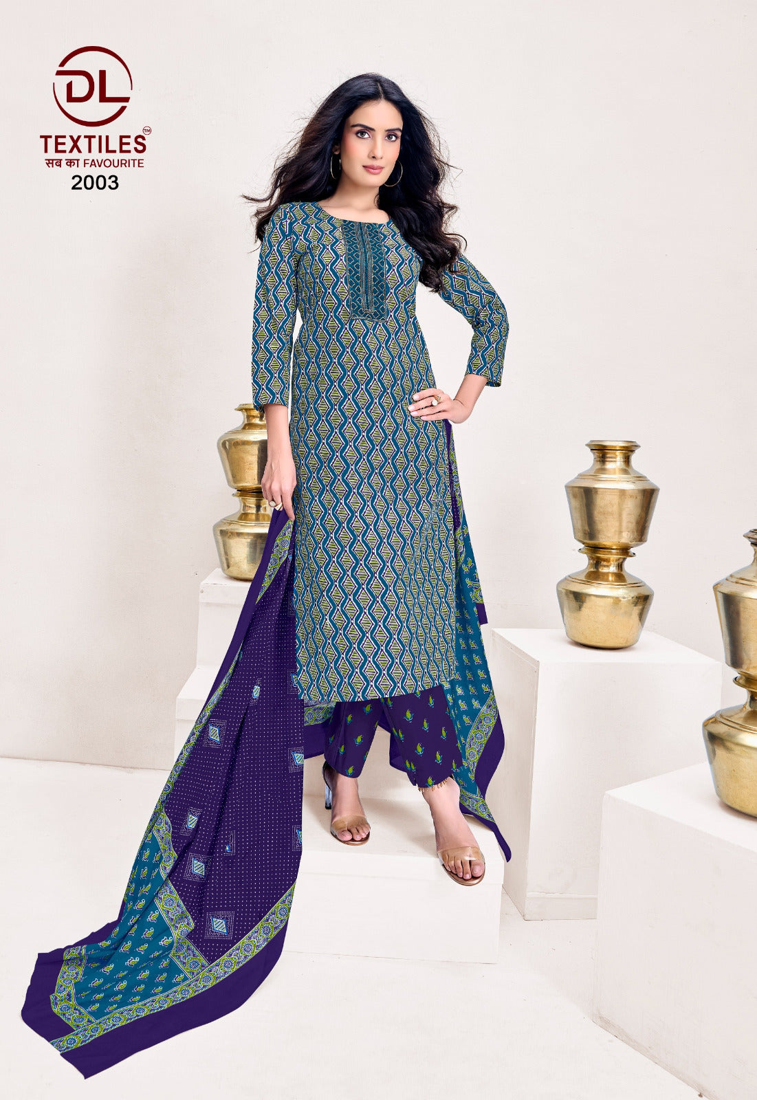 Kutchi Ajrakh Vol 2 Dl Readymade Cotton Pant Suits Supplier India