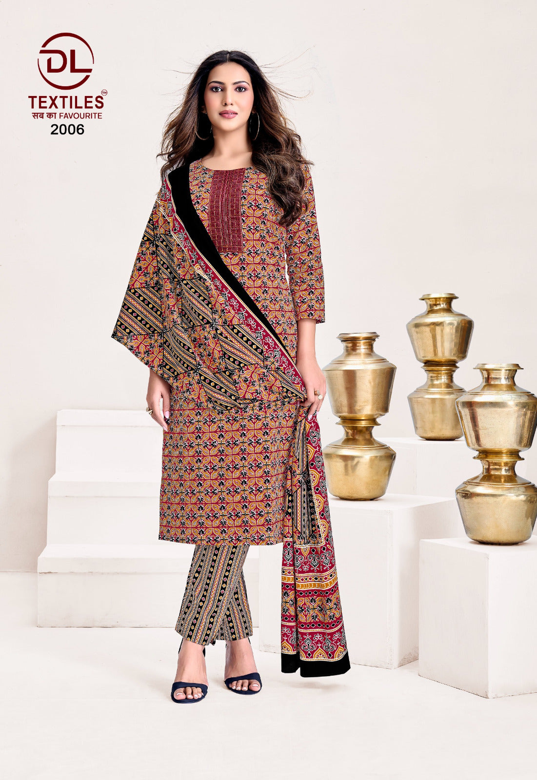 Kutchi Ajrakh Vol 2 Dl Readymade Cotton Pant Suits Supplier India
