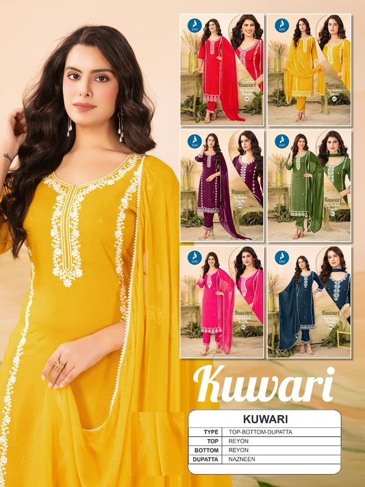 Kuwari Kaya Rayon Readymade Pant Style Suits Wholesaler India