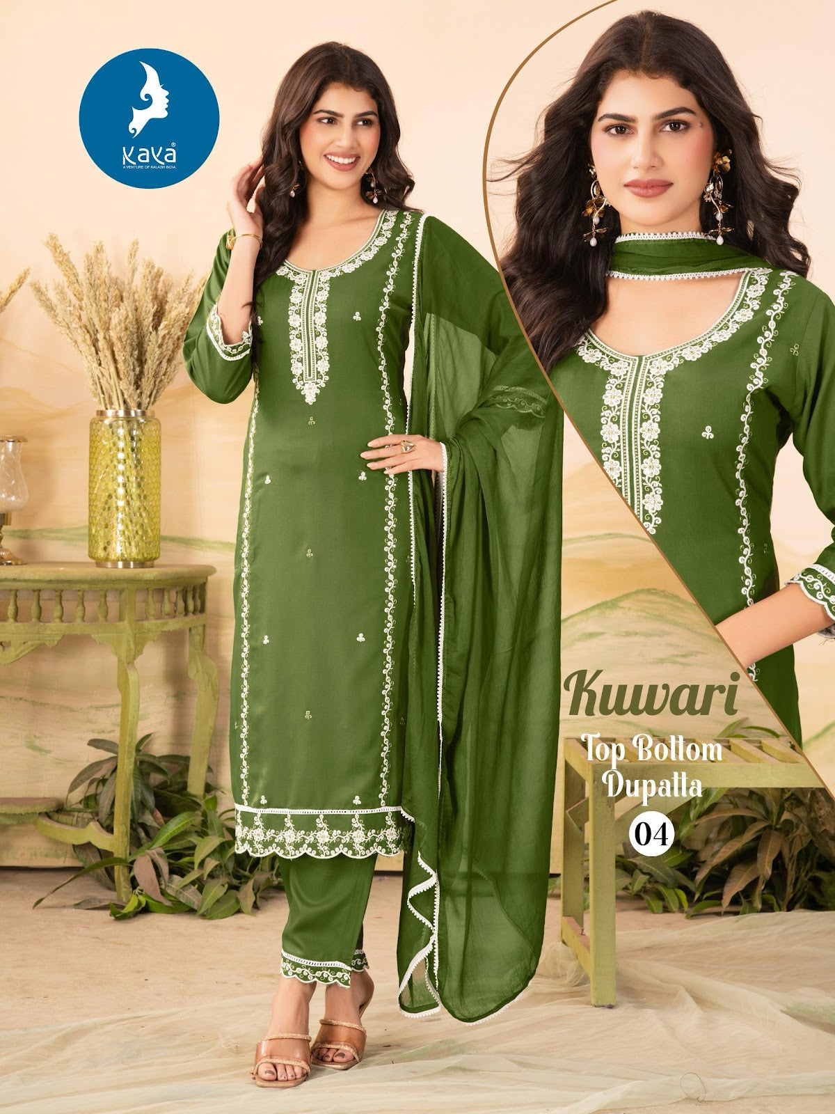 Kuwari Kaya Rayon Readymade Pant Style Suits Wholesaler India