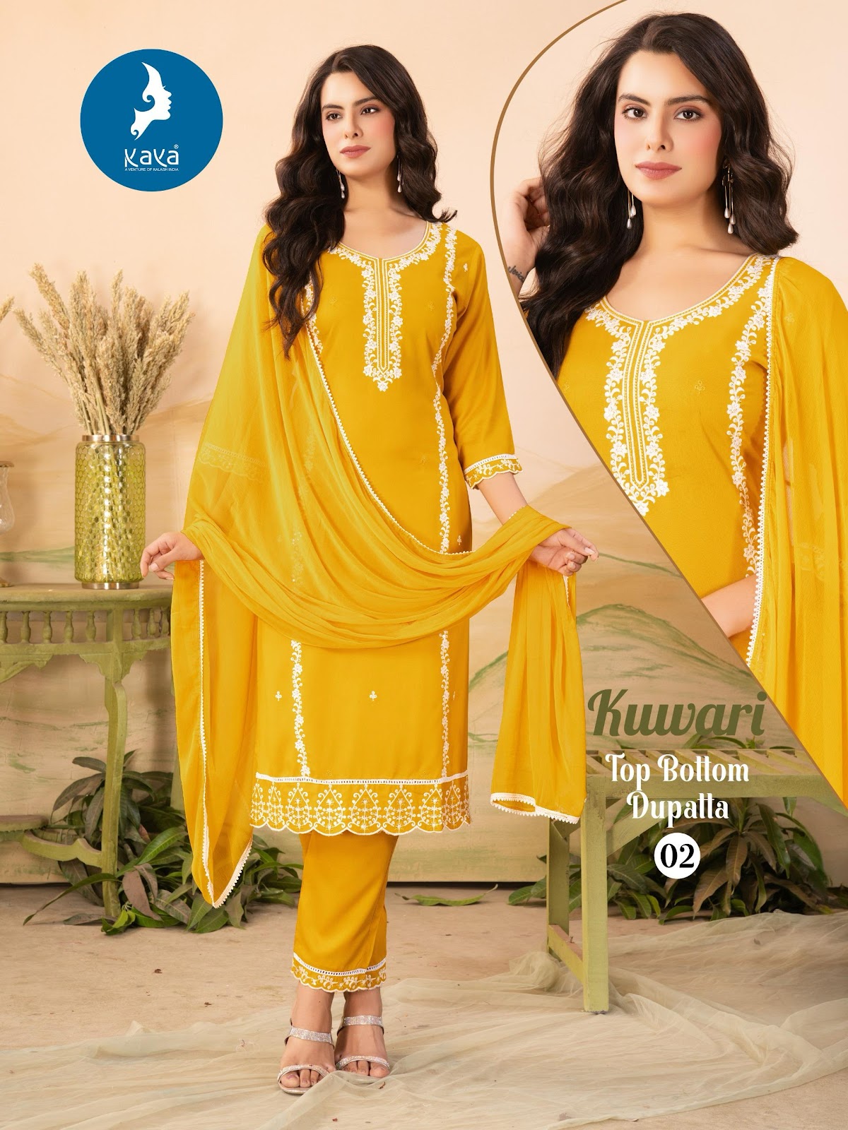 Kuwari Kaya Rayon Readymade Pant Style Suits Wholesaler India
