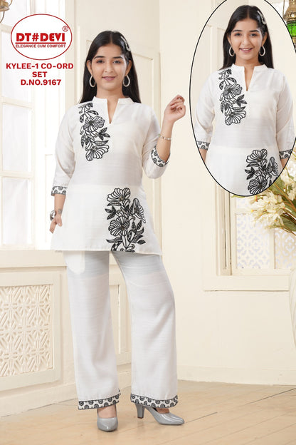 Kylee 1 Dn 9167 Black-White Dt Devi Vetican Girls Co Ord Set Supplier