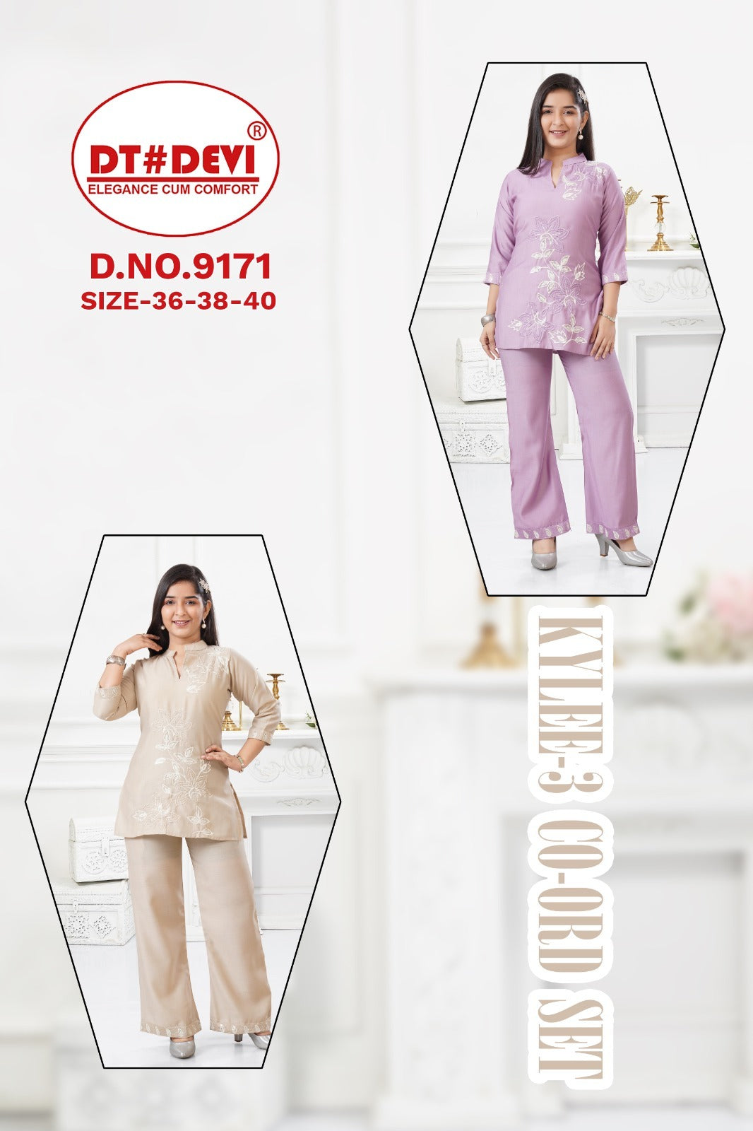 Kylee 3 Dn 9171 Dt Devi Vetican Girls Co Ord Set Exporter India