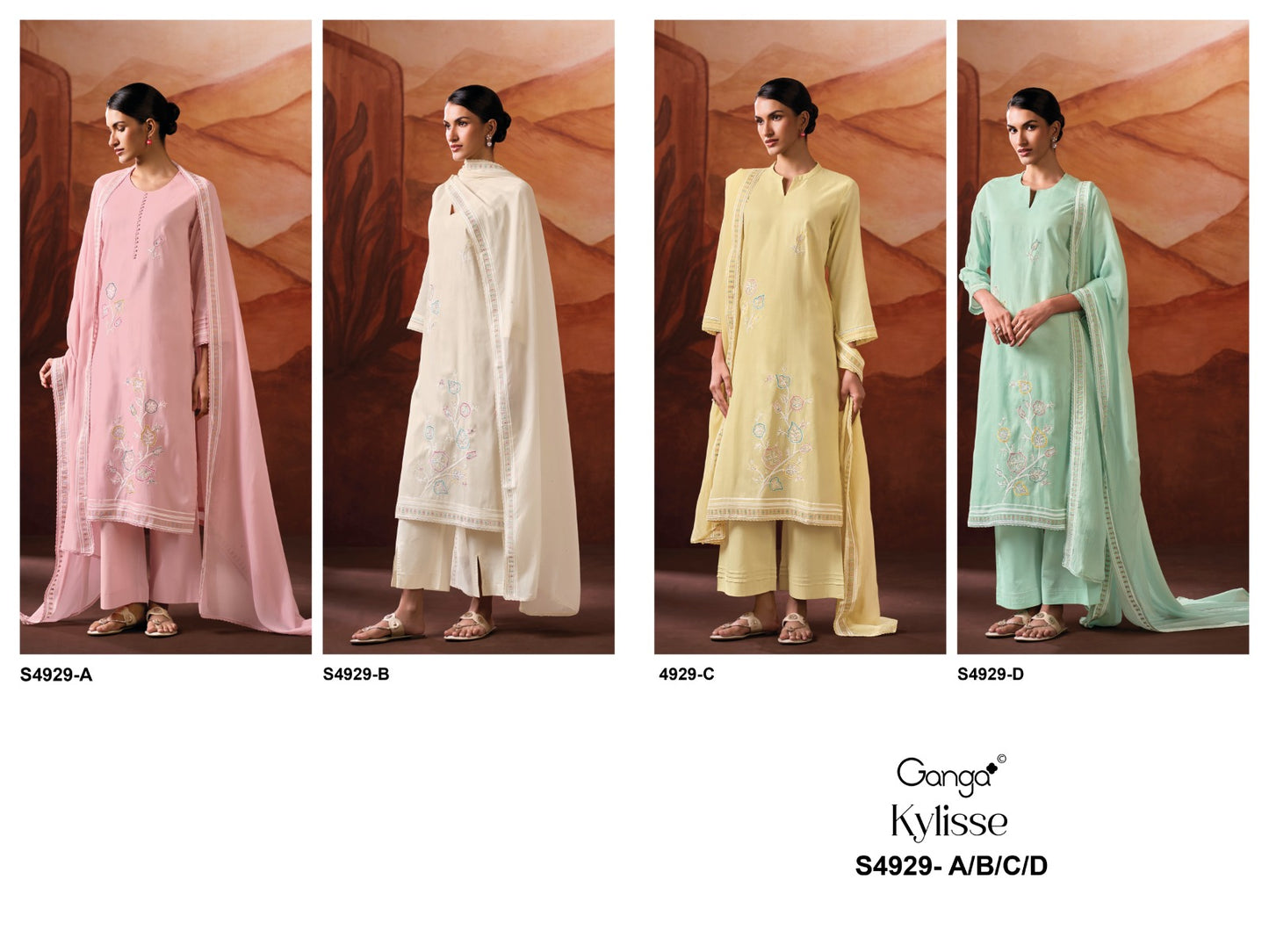 Kylisse S4929 Ganga Bemberg Plazzo Style Suits Manufacturer Ahmedabad