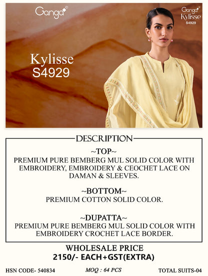Kylisse S4929 Ganga Bemberg Plazzo Style Suits Manufacturer Ahmedabad