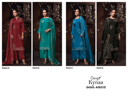 Kynaa S4242 Ganga Habutai Plazzo Style Suits Supplier India