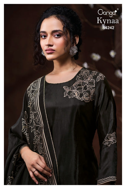 Kynaa S4242 Ganga Habutai Plazzo Style Suits Supplier India