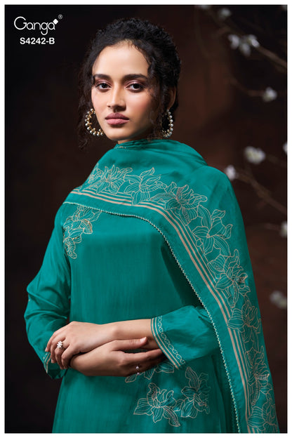 Kynaa S4242 Ganga Habutai Plazzo Style Suits Supplier India