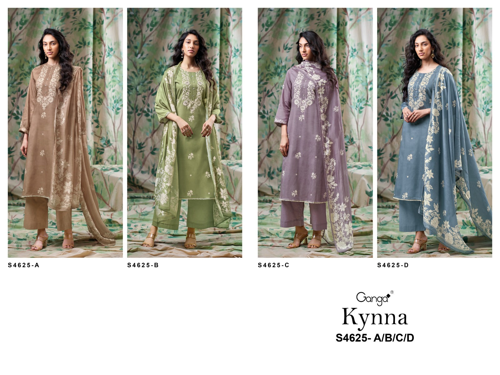 Kynna 4625 Ganga Cotton Linen Pant Style Suits Manufacturer Ahmedabad