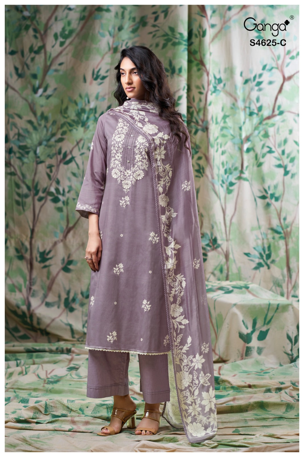 Kynna 4625 Ganga Cotton Linen Pant Style Suits Manufacturer Ahmedabad