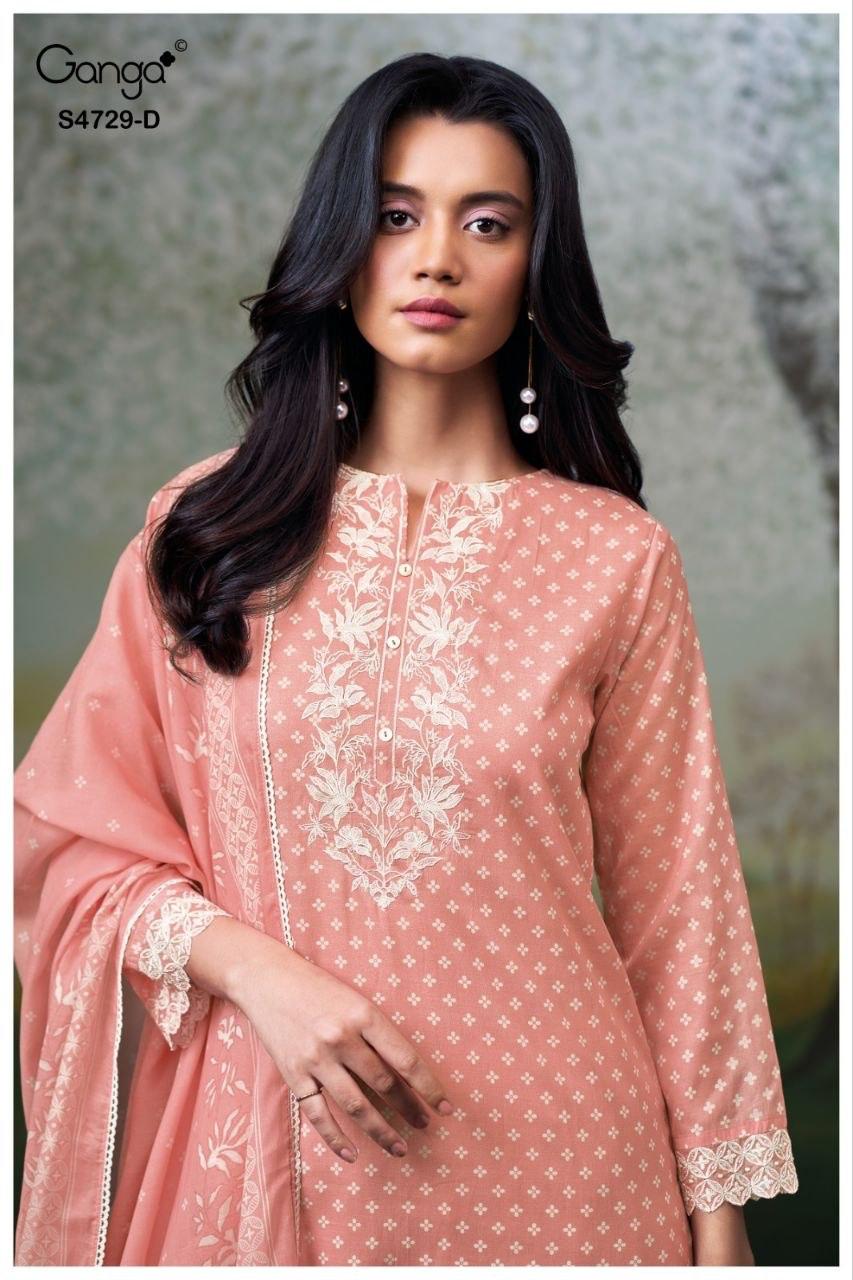Kynza S4729 Ganga Bemberg Pant Style Suits Exporter Gujarat