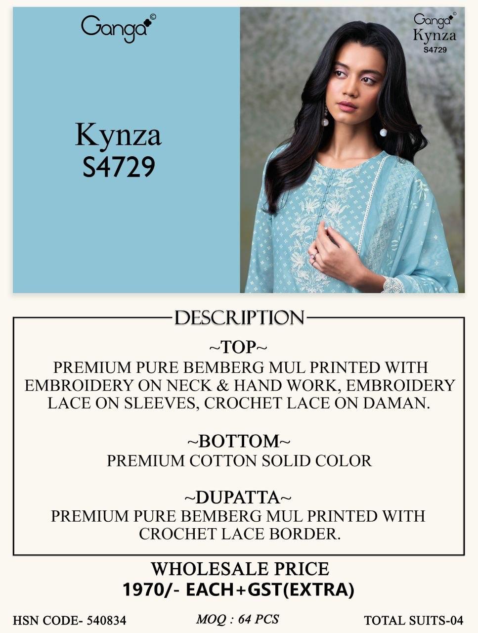 Kynza S4729 Ganga Bemberg Pant Style Suits Exporter Gujarat