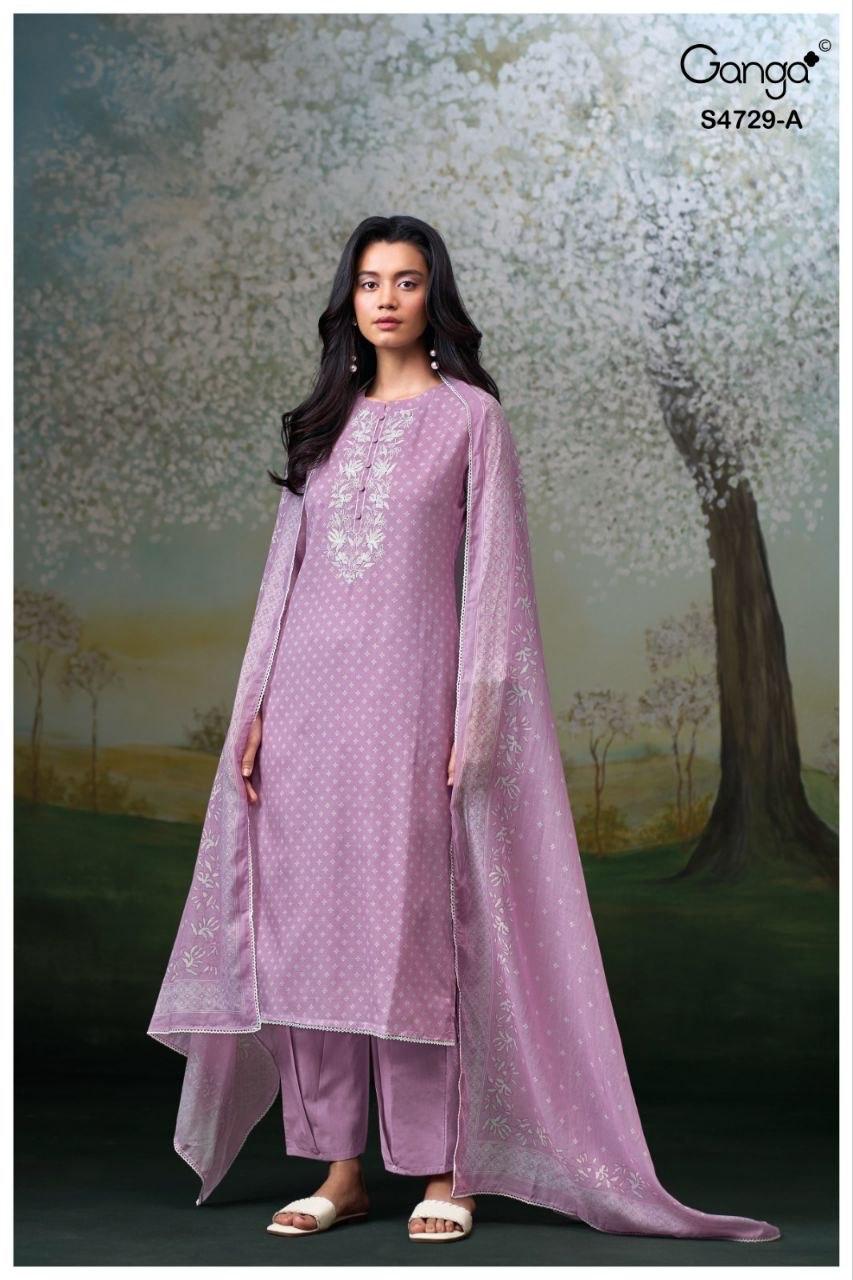 Kynza S4729 Ganga Bemberg Pant Style Suits Exporter Gujarat