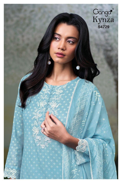 Kynza S4729 Ganga Bemberg Pant Style Suits Exporter Gujarat