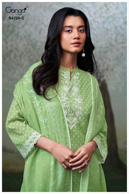 Kynza S4729 Ganga Bemberg Pant Style Suits Exporter Gujarat